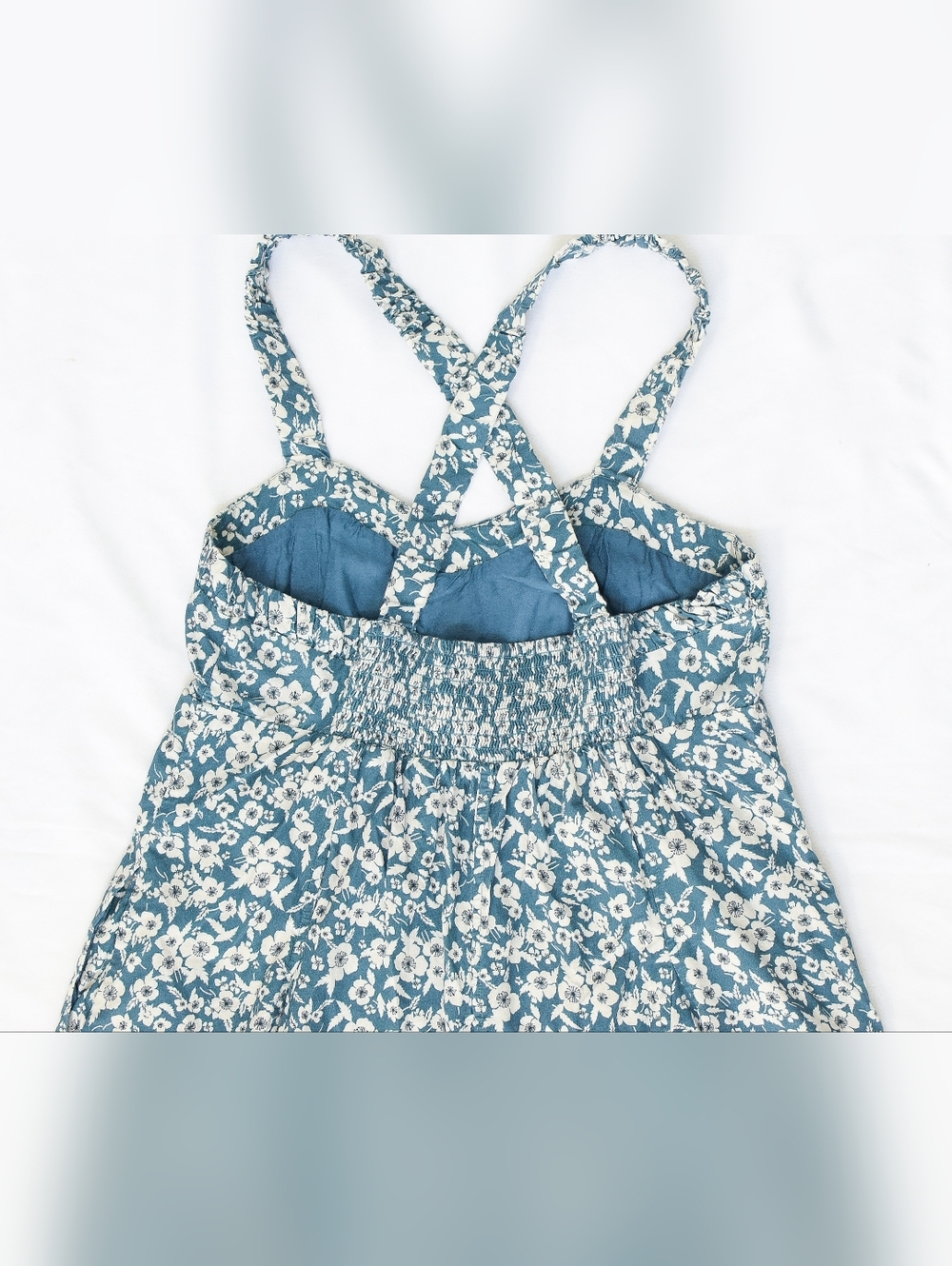 Anthropologie Maeve Floral Sweetheart Mini Dress Babydoll Criss Cross Back Sz M - Picture 7 of 10